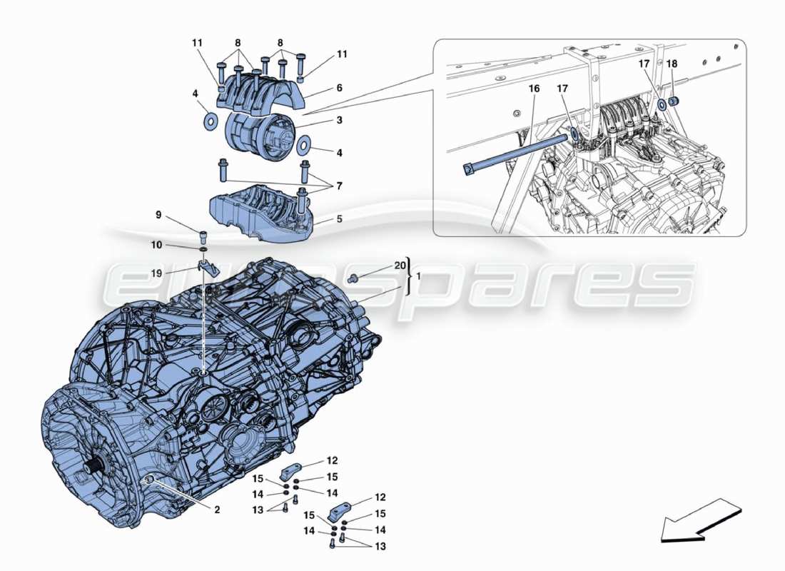 ferrari 488 challenge boîte de vitesses schéma des pièces