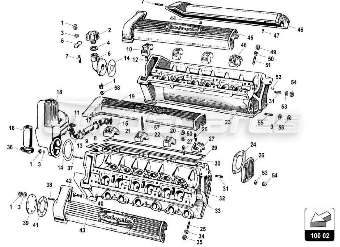 lamborghini miura p400s moteur schéma des pièces