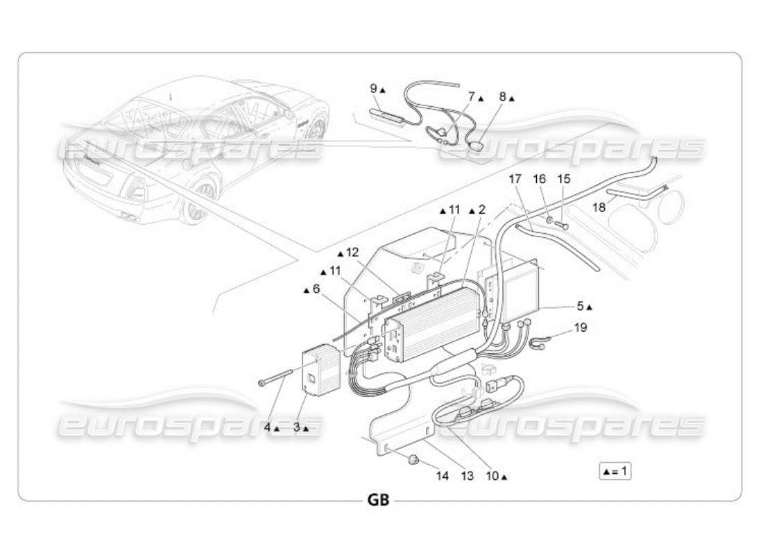 maserati qtp. (2005) 4.2 schéma des pièces du système d'alarme et d'immobilisation