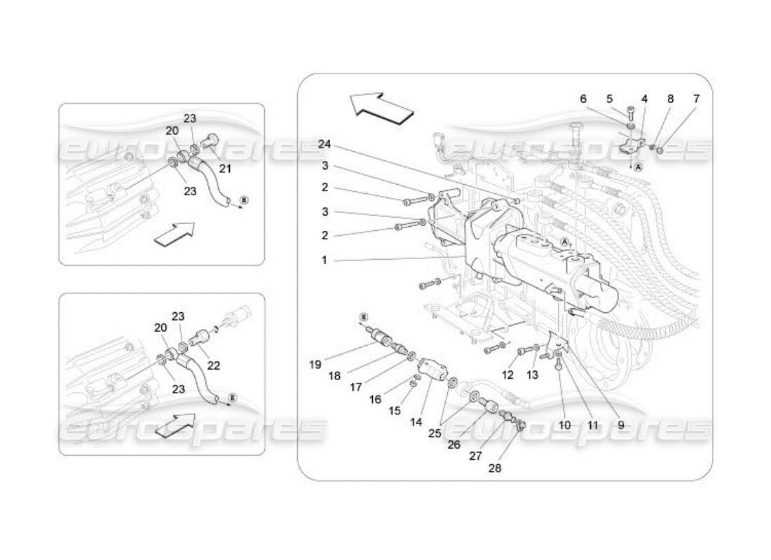 maserati qtp. (2005) 4.2 pièces hydrauliques d'actionnement pour f1 diagramme de pièce de boîte de vitesses