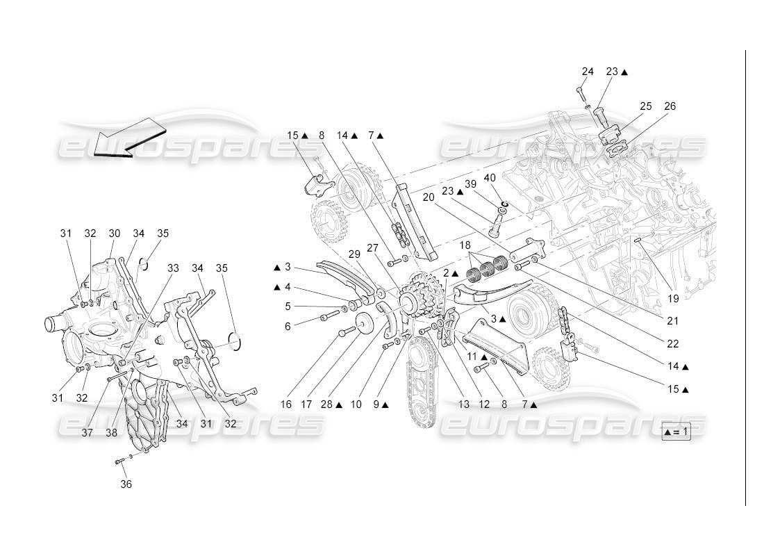 maserati qtp. (2007) 4.2 auto schéma des pièces de distribution
