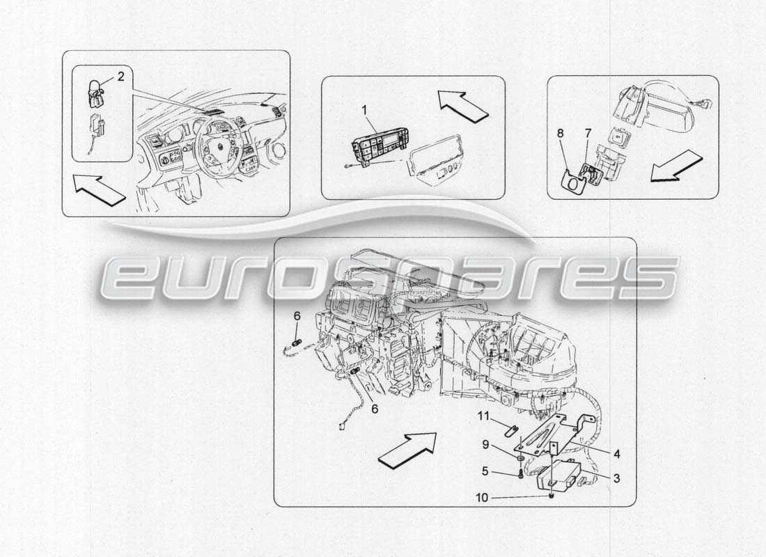 maserati grancabrio mc centenario climatisation - gestion electronique schéma des pièces