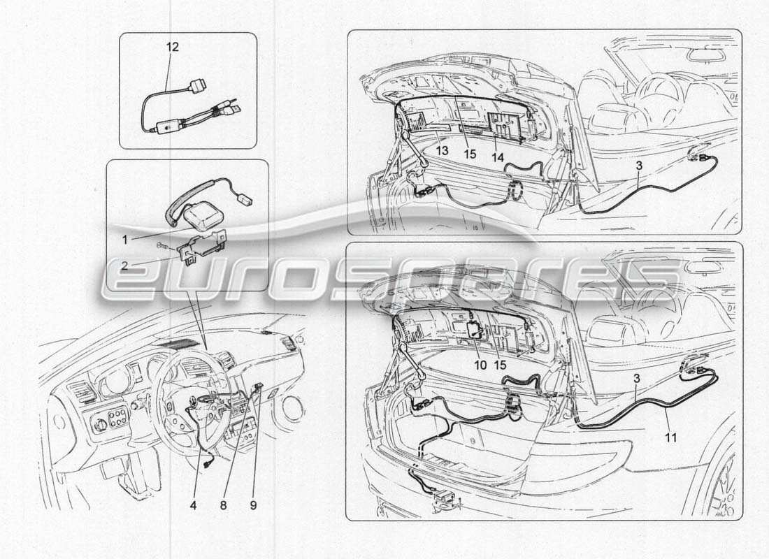 maserati grancabrio mc centenario système de réception et de connexion schéma des pièces