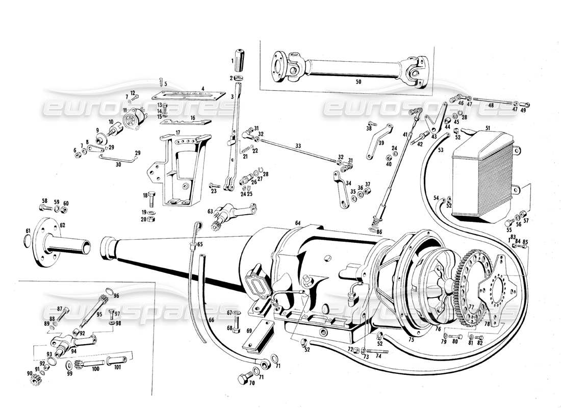 maserati qtp.v8 4.7 (s1 & s2) 1967 transmission automatique schéma des pièces