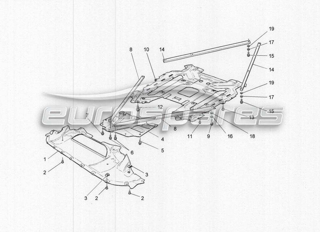 maserati grancabrio mc centenario protection sous-casse et sous-plancher schéma des pièces