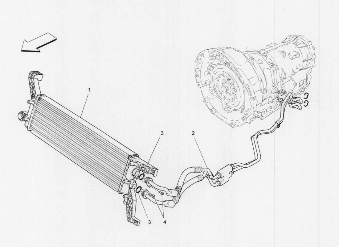 maserati qtp. v6 3.0 tds 275bhp 2017 lubrification et refroidissement de la boîte de vitesses schéma des pièces