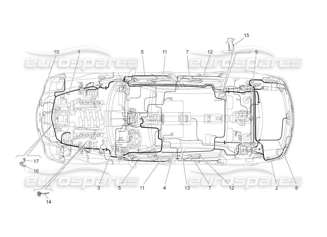 maserati qtp. (2011) 4.2 auto schéma des pièces du câblage principal