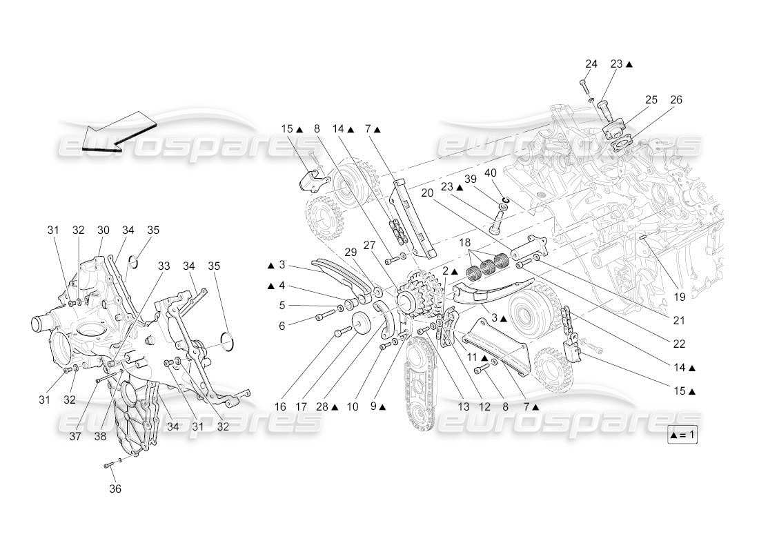 maserati qtp. (2010) 4.2 auto schéma des pièces de distribution