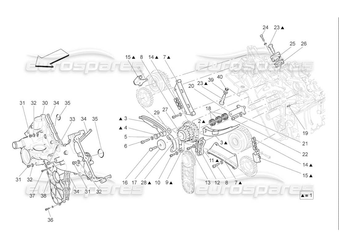 maserati qtp. (2009) 4.7 auto schéma des pièces de distribution