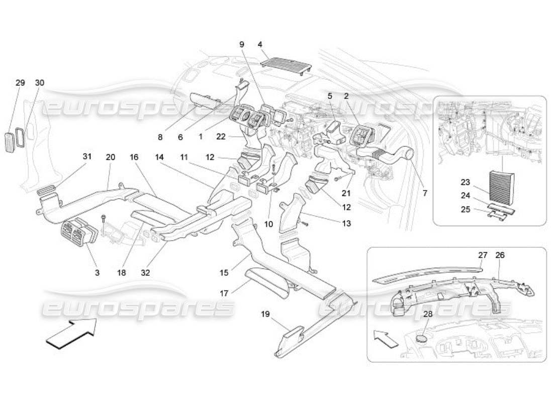 maserati qtp. (2005) 4.2 unité a c : diagramme des pièces de diffusion