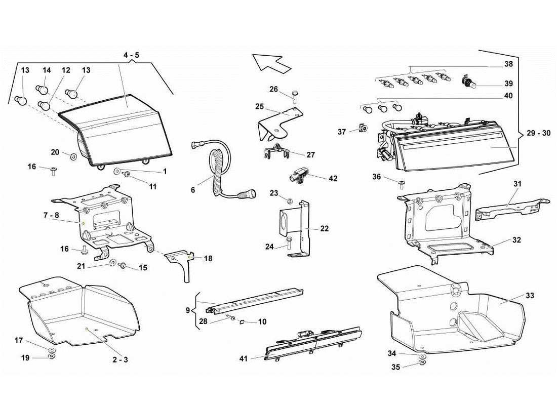 lamborghini gallardo lp560-4s update diagramme des pièces des lumières