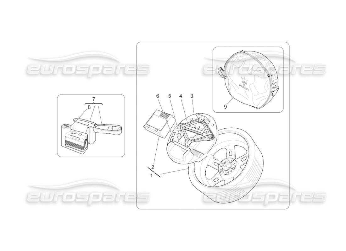 maserati grancabrio (2010) 4.7 accessoires fournis schéma des pièces