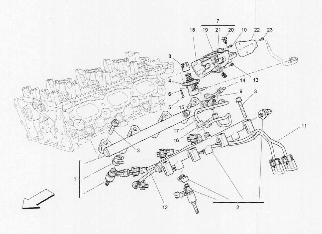 maserati qtp. v6 3.0 bt 410bhp 2015 schéma des pièces des pompes à carburant et des conduites de connexion