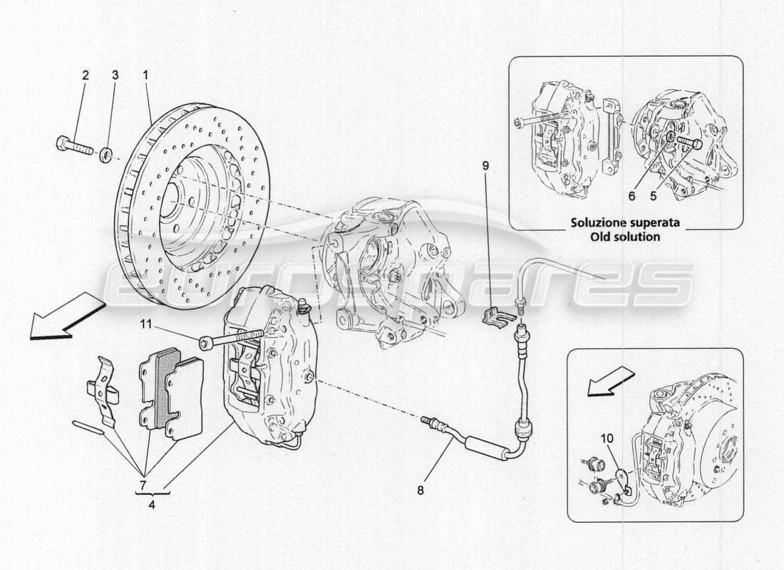 maserati granturismo special edition schéma des pièces des dispositifs de freinage sur les roues arrière