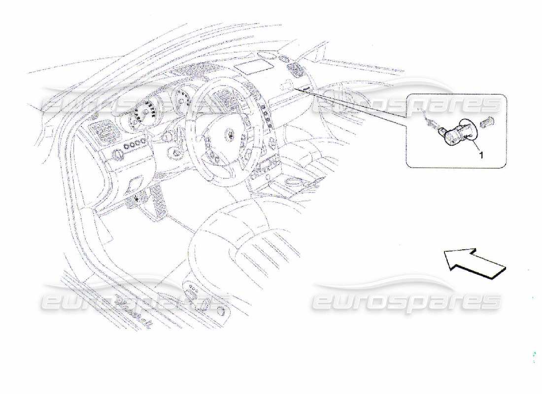 maserati qtp. (2010) 4.7 schéma des pièces de désactivation de l'airbag passager