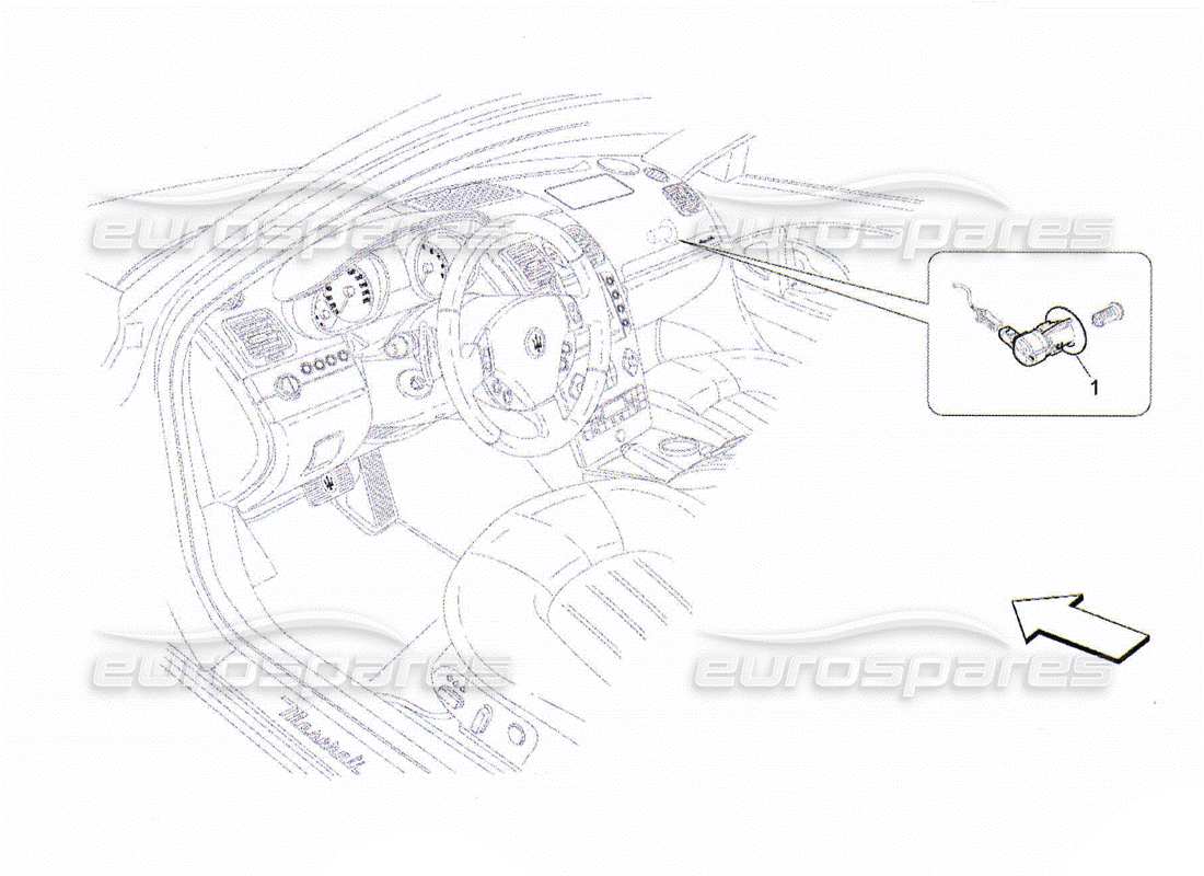 maserati qtp. (2010) 4.2 airbag passager-désactivation schéma des pièces
