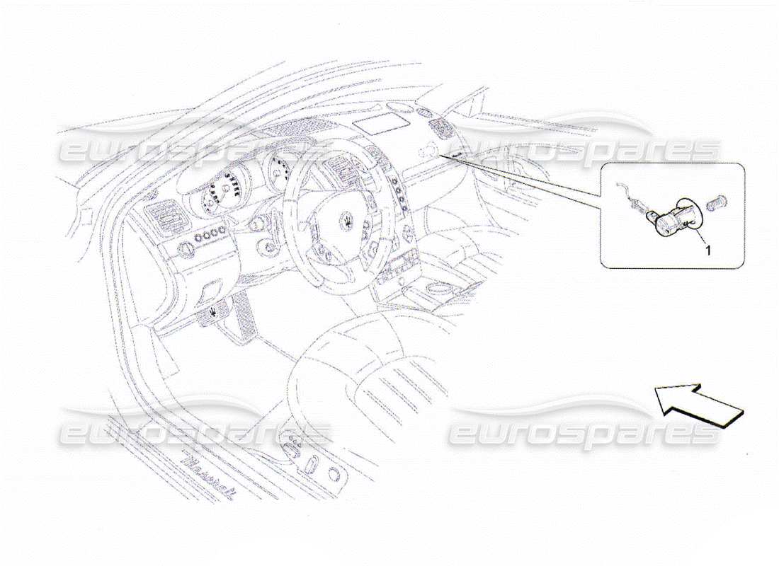 maserati qtp. (2010) 4.2 schéma des pièces de désactivation de l'airbag passager