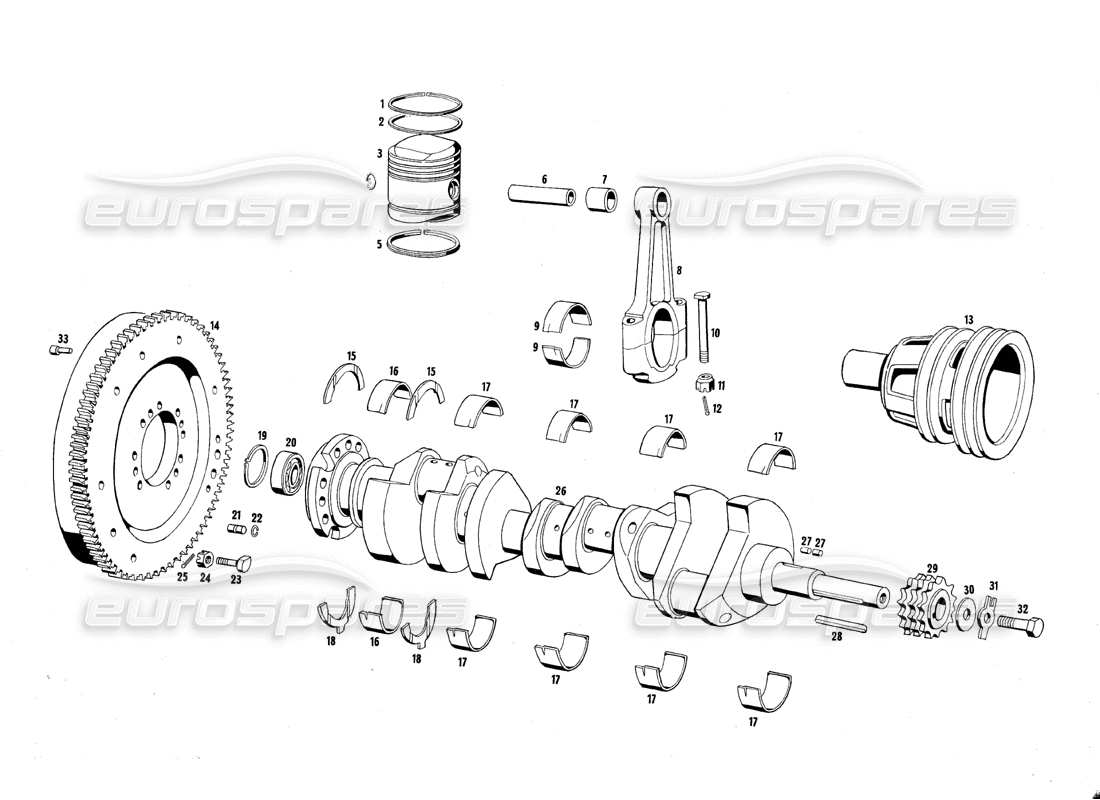 maserati qtp.v8 4.7 (s1 & s2) 1967 diagramme des pièces mobiles