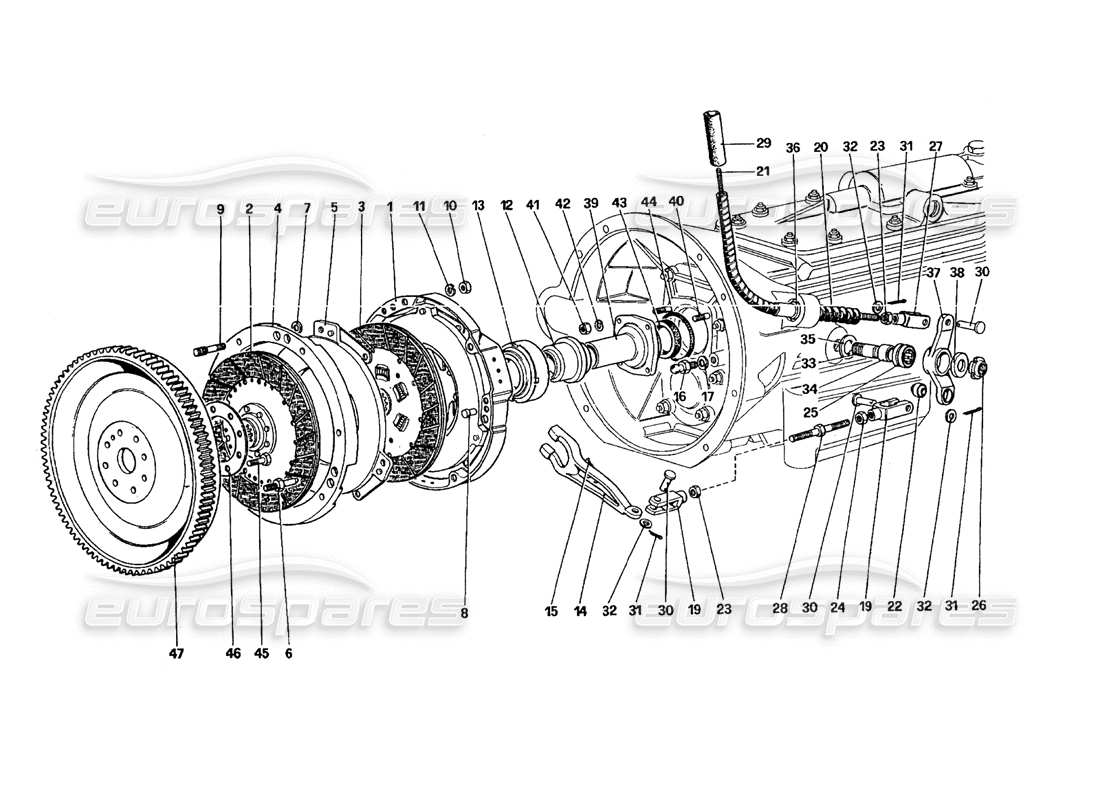 ferrari 412 (mechanical) système et commande clutch - 412 m. (de la voiture n° 7005) schéma des pièces