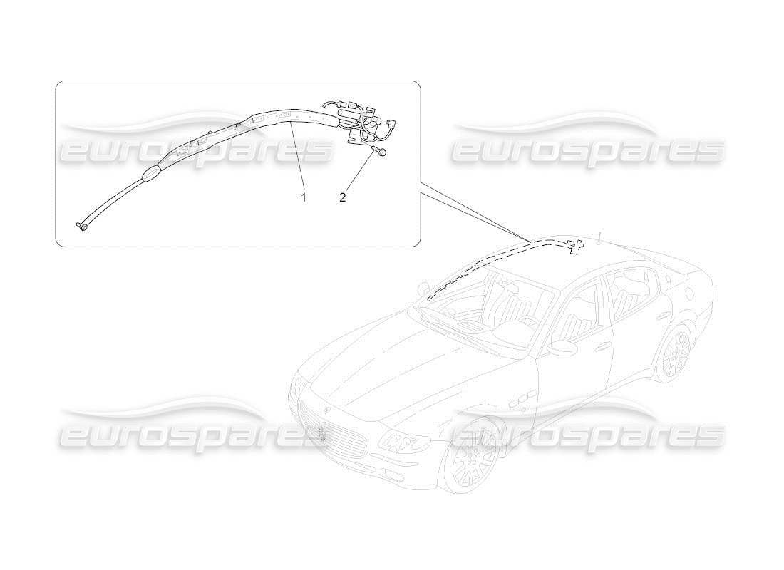maserati qtp. (2011) 4.2 auto diagramme des pièces du système de sacs à fenêtre