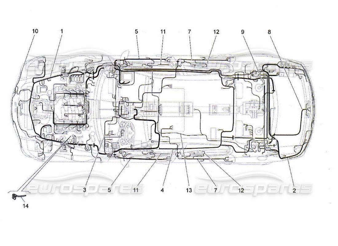 maserati qtp. (2010) 4.2 schéma des pièces du câblage principal