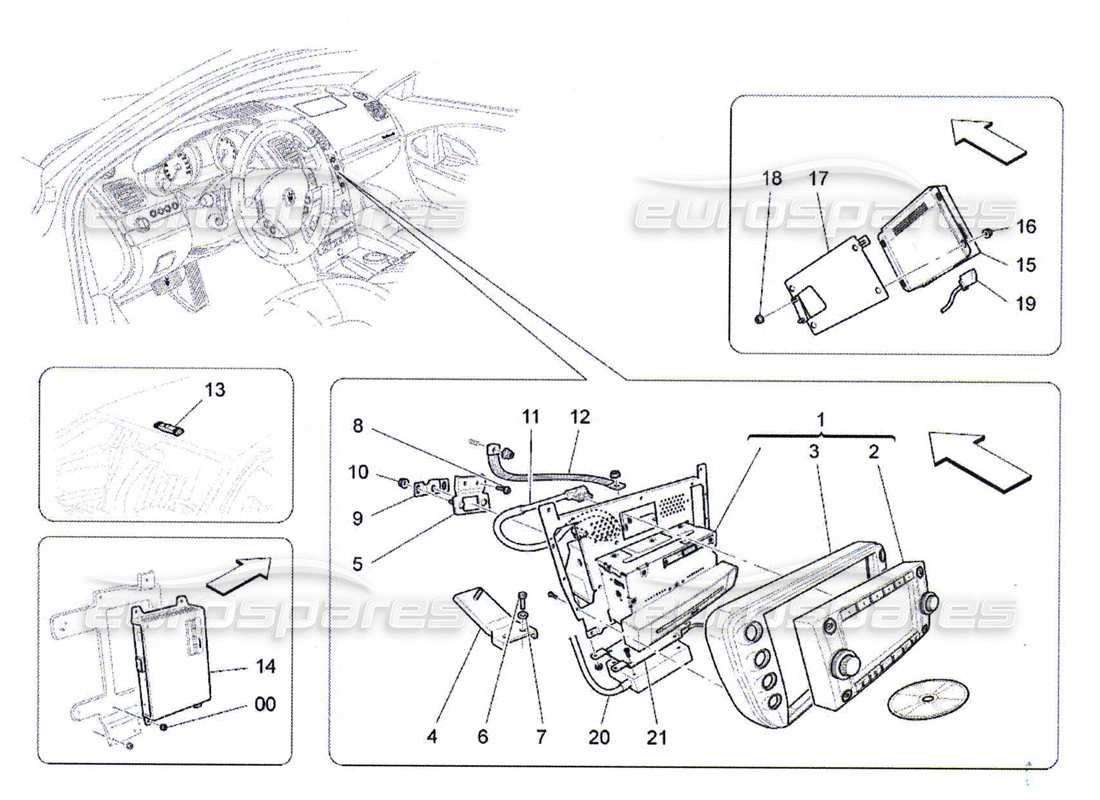 maserati qtp. (2010) 4.7 diagramme des pièces du système informatique