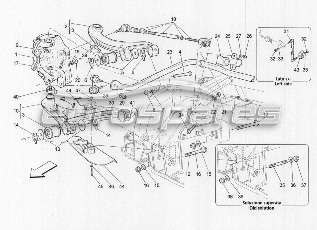 maserati grancabrio mc centenario schéma des pièces de la suspension arrière