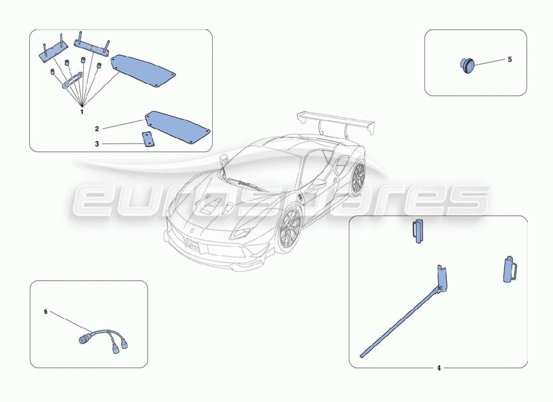 ferrari 488 challenge accessoires schéma des pièces