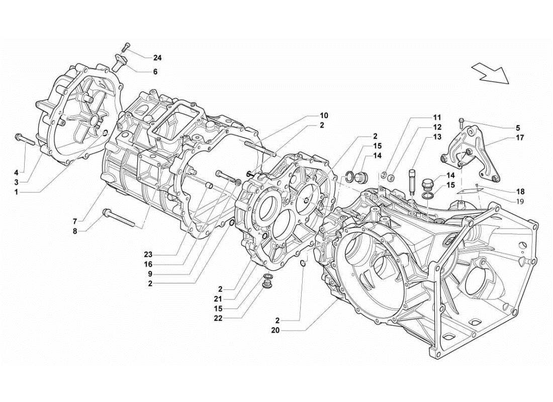 lamborghini gallardo sts ii sc boîte de vitesses - carter de différentiel arrière schéma des pièces