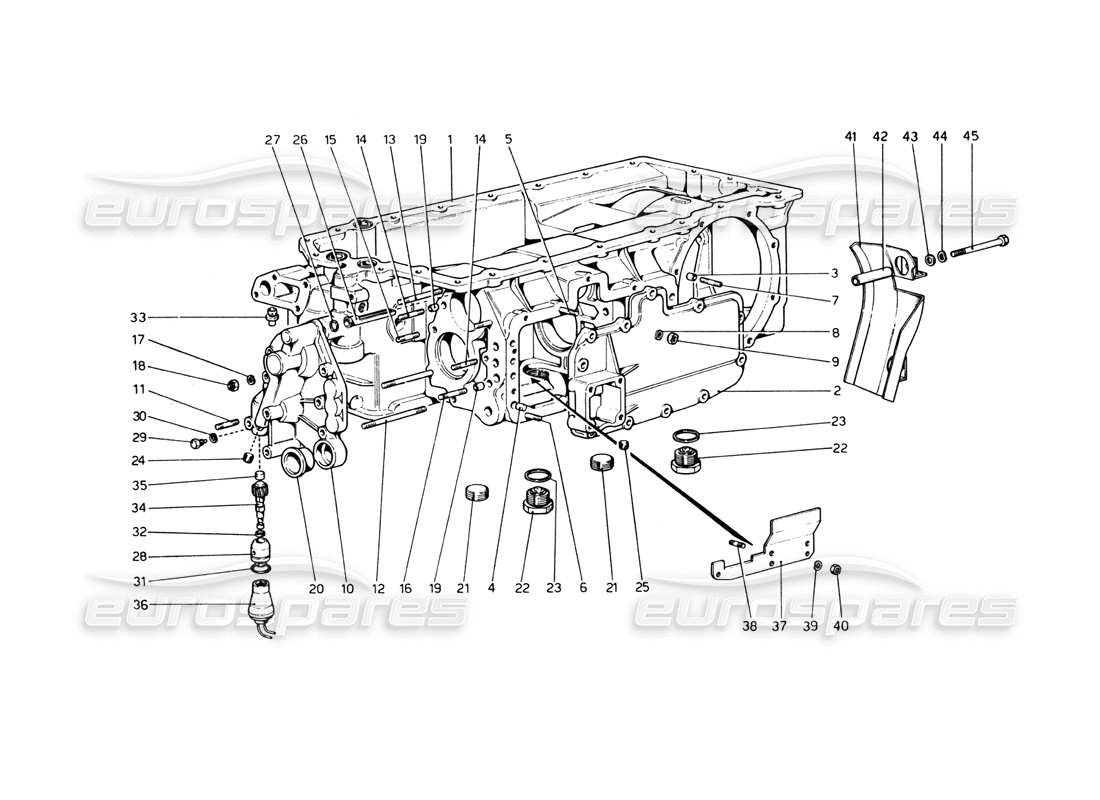 ferrari 365 gt4 berlinetta boxer boîte de vitesses (à partir de la voiture n° 17543) schéma des pièces