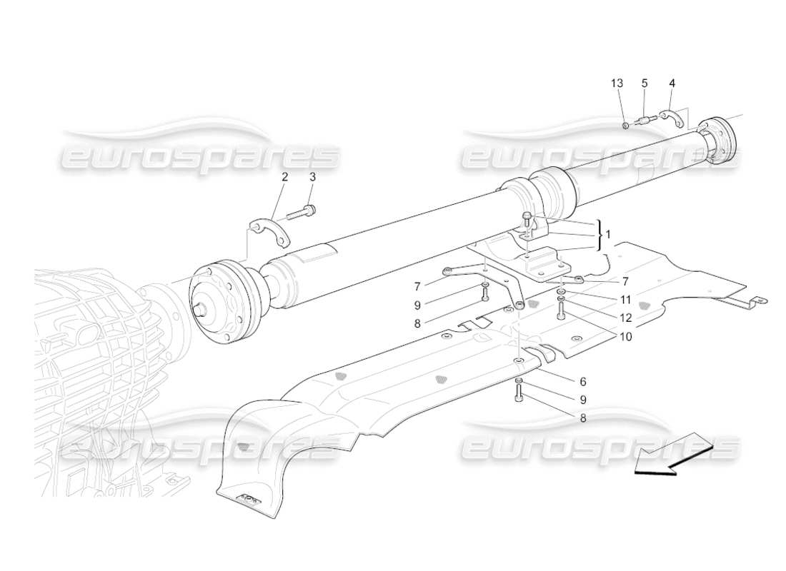 maserati grancabrio (2011) 4.7 schéma des pièces du tuyau de transmission