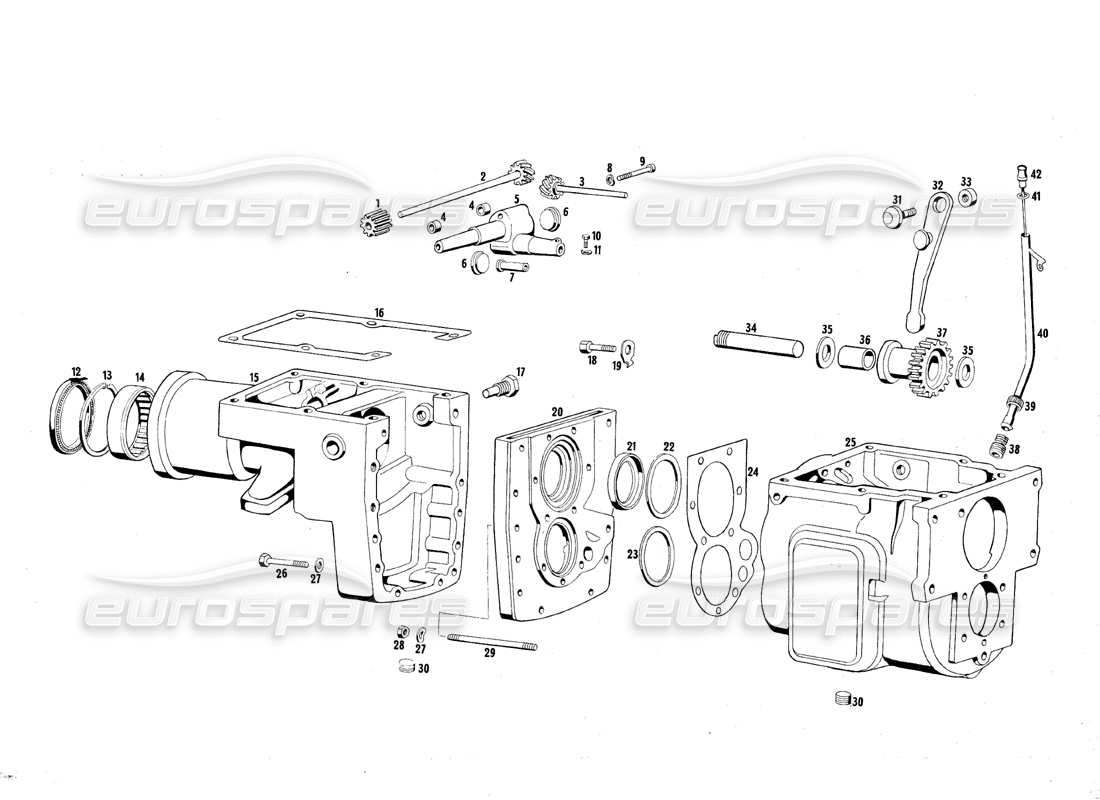 maserati qtp.v8 4.7 (s1 & s2) 1967 schéma des pièces du boîtier de transmission