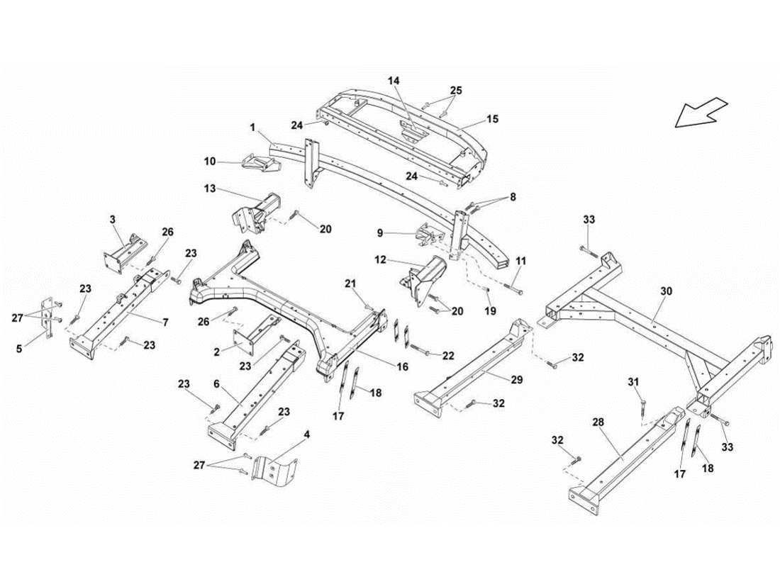 lamborghini gallardo lp560-4s update fixations du cadre arrière schéma des pièces