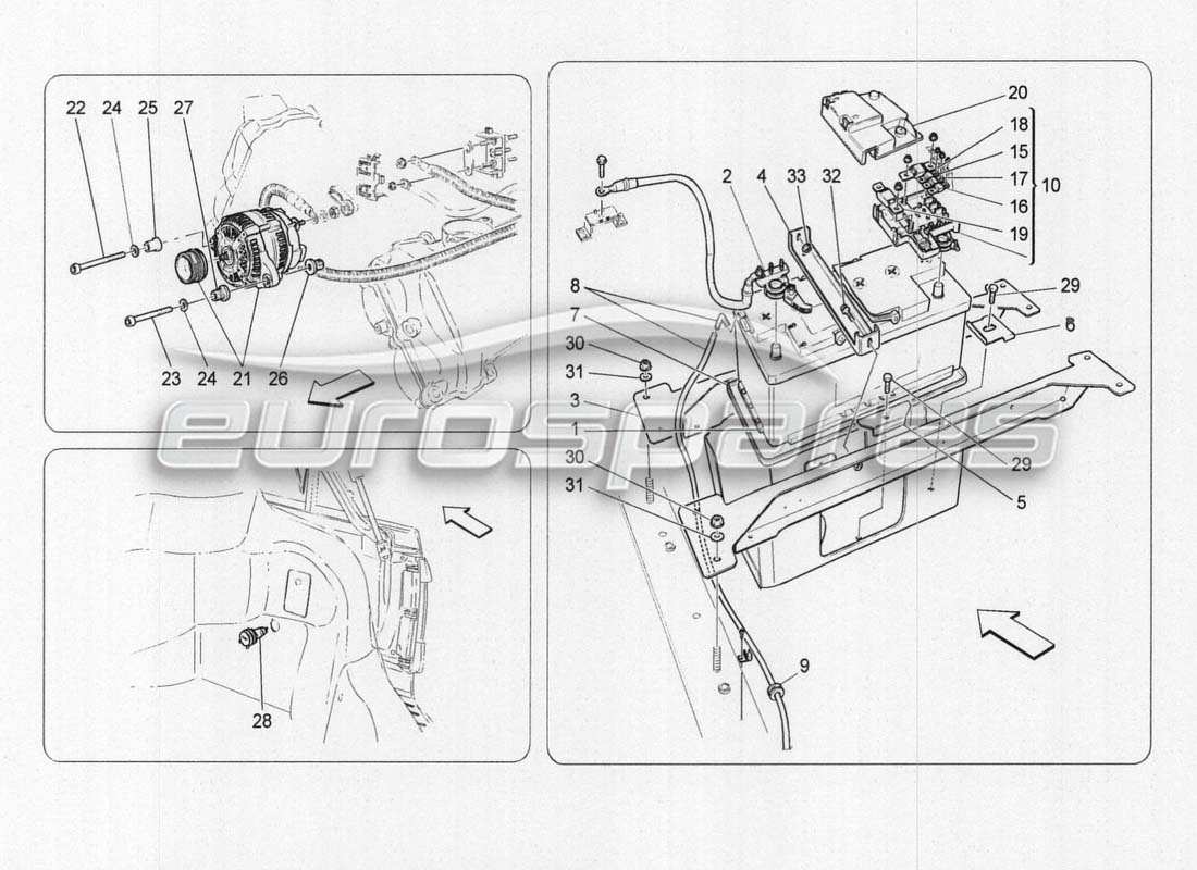 maserati grancabrio mc centenario diagramme des pièces de production et d'accumulation d'énergie