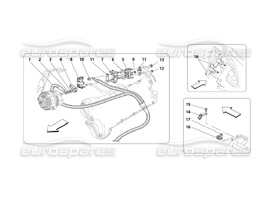 maserati qtp. (2006) 4.2 câbles principaux (page 2-2) schéma des pièces