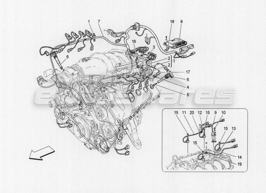 maserati granturismo special edition contrôle électronique : injection et calage moteur schéma des pièces