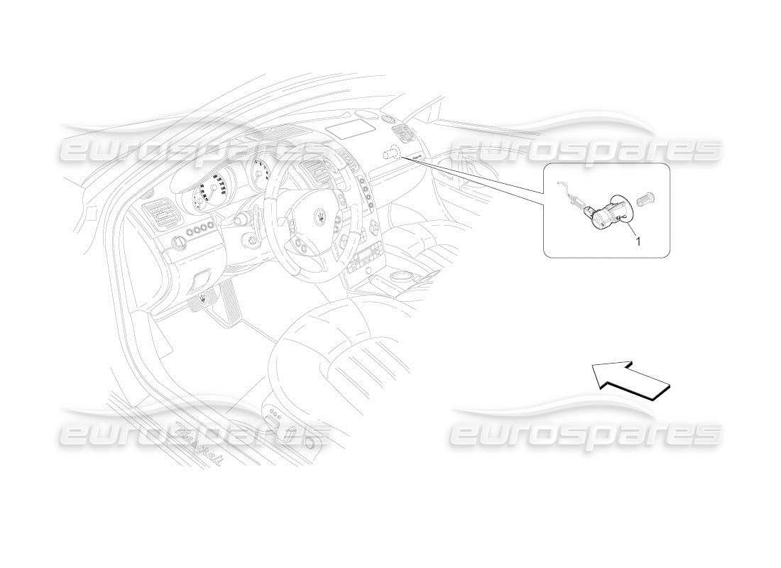 maserati qtp. (2011) 4.2 auto schéma des pièces de désactivation de l'airbag passager