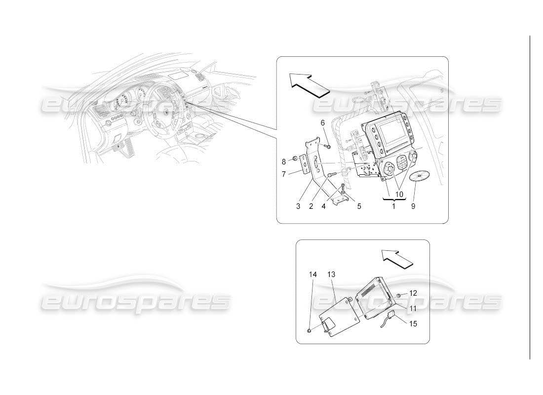 maserati qtp. (2007) 4.2 auto diagramme des pièces du système informatique