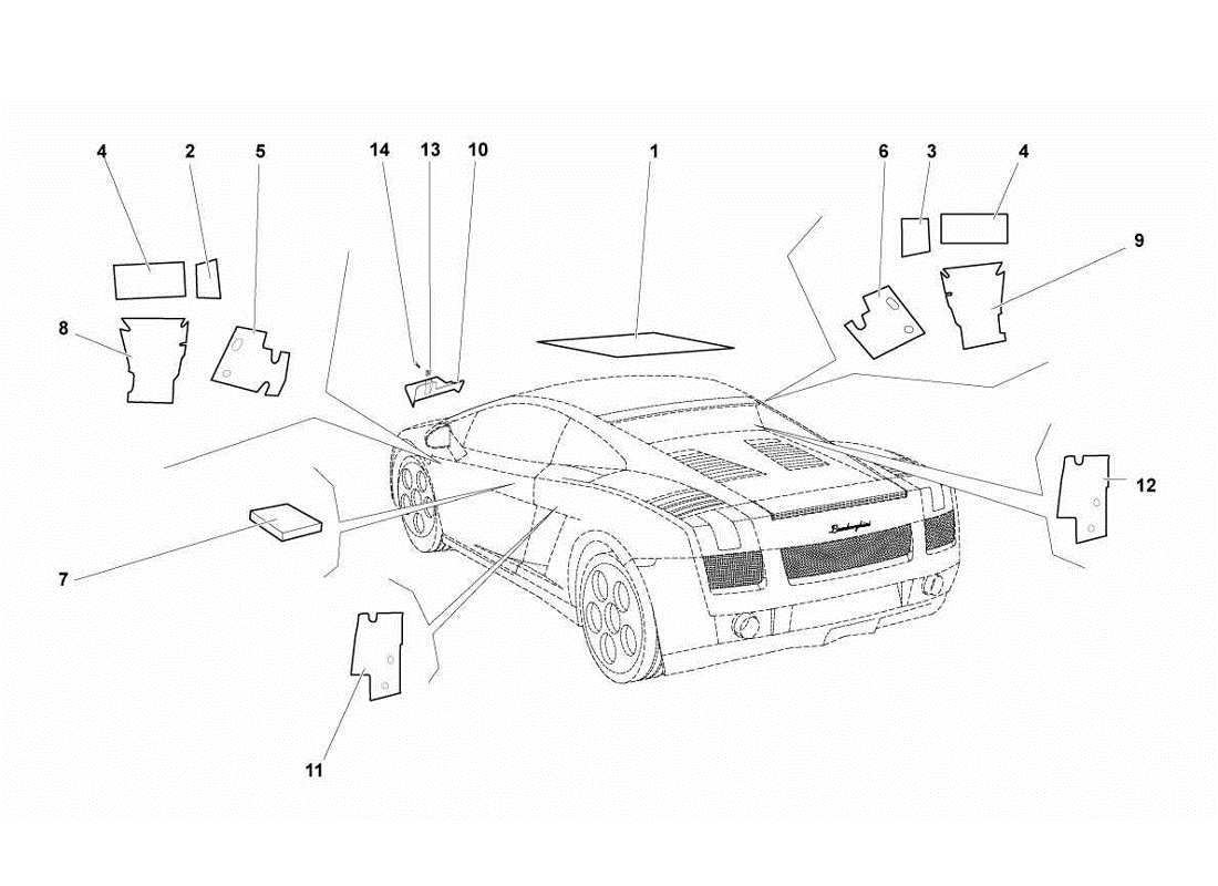 lamborghini gallardo lp560-4s update isolations et insonorisation schéma des pièces