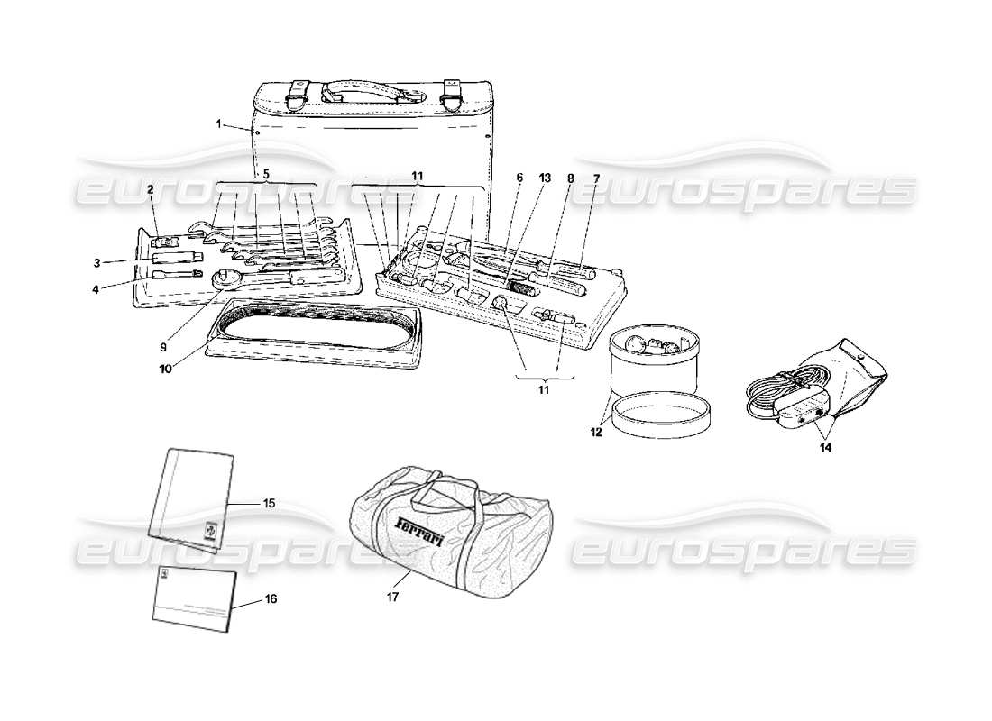 ferrari 348 (2.7 motronic) équipement d'outils schéma des pièces