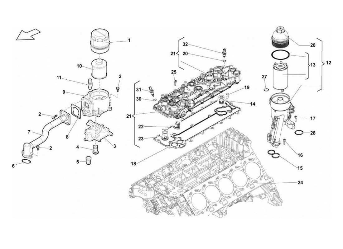 lamborghini gallardo lp560-4s update filtre à huile schéma des pièces