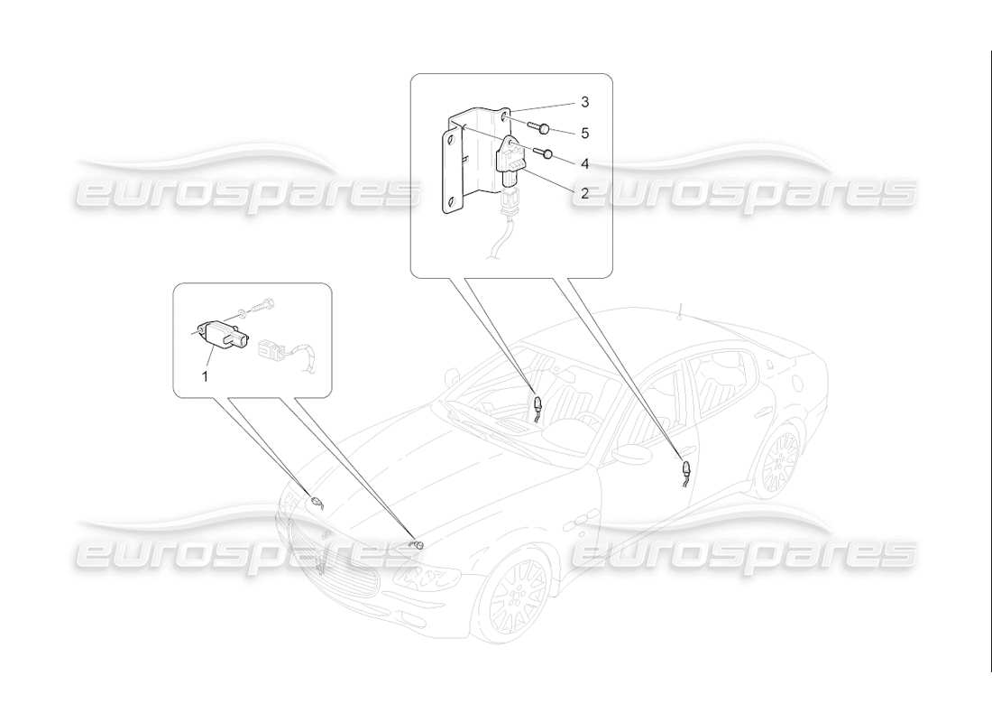 maserati qtp. (2006) 4.2 f1 diagramme des pièces des capteurs de collision