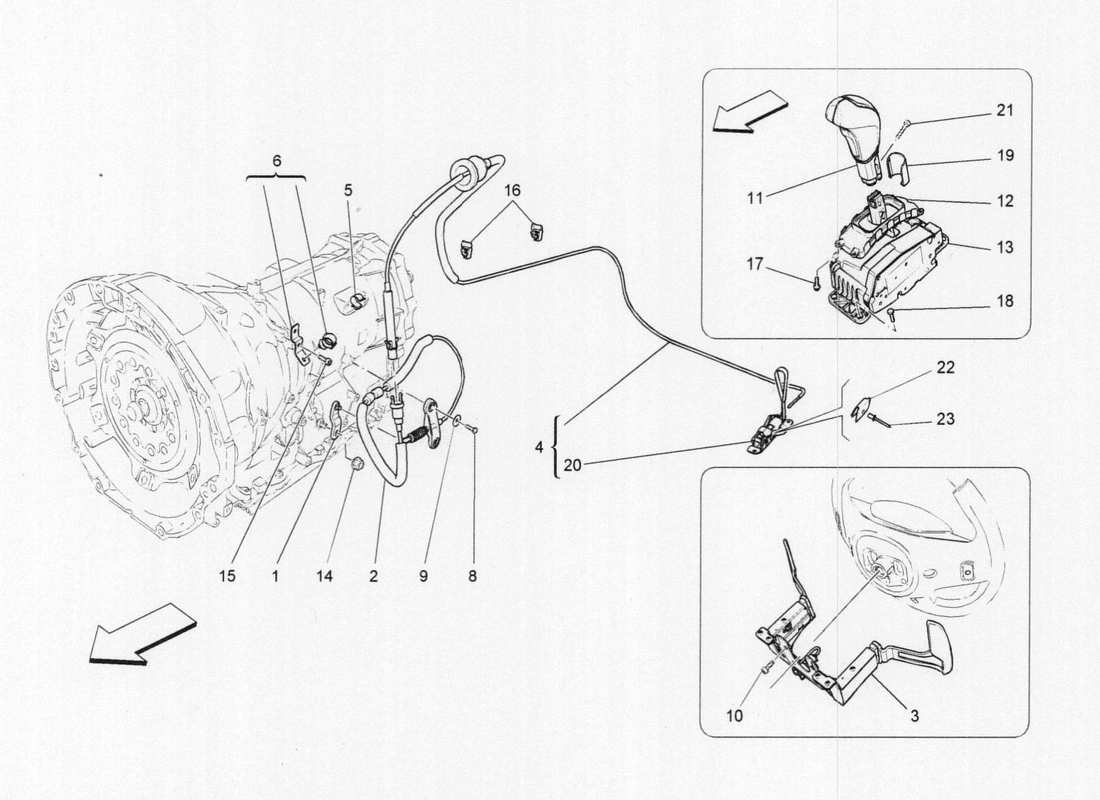 maserati qtp. v6 3.0 bt 410bhp 2015 commandes du conducteur pour boîte de vitesses automatique schéma des pièces