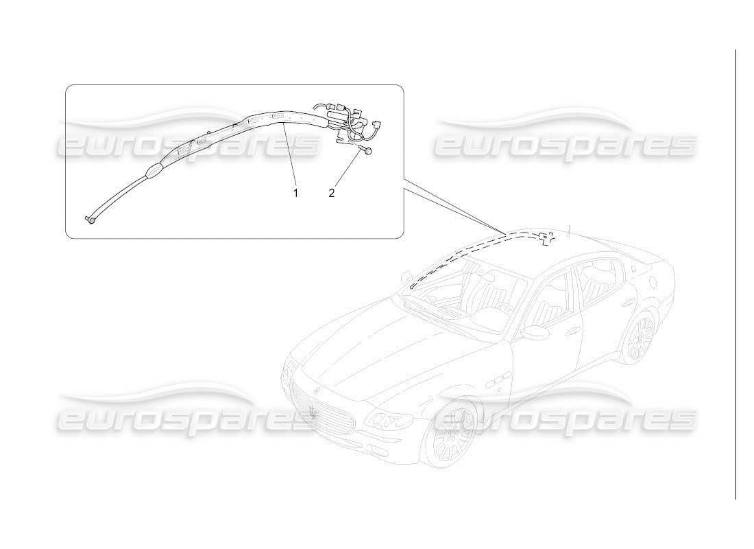 maserati qtp. (2007) 4.2 auto diagramme des pièces du système de sacs à fenêtre