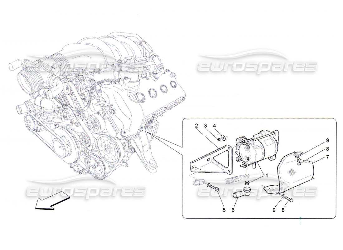 maserati qtp. (2010) 4.7 commande électronique : schéma des pièces d'allumage du moteur