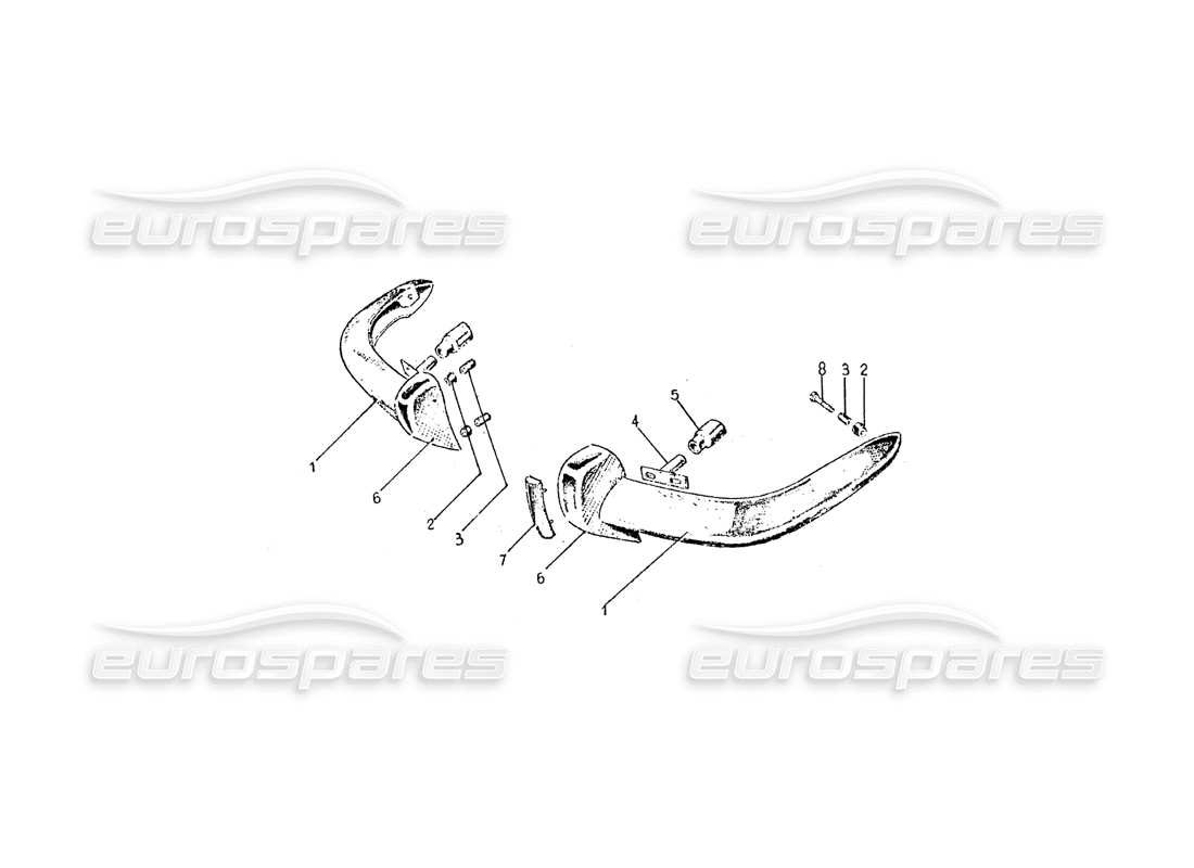 ferrari 275 (pininfarina coachwork) diagramme des pièces du gruppo parauti posteriore