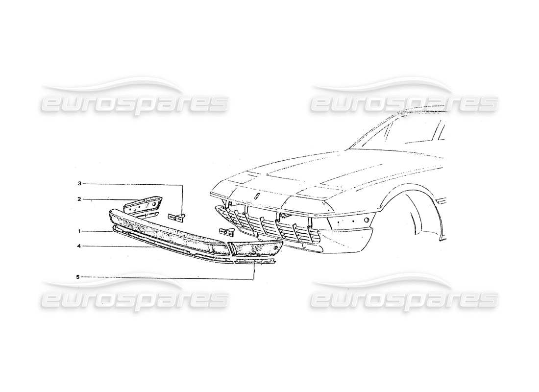 ferrari 365 gt4 2+2 coachwork pare-chocs avant schéma des pièces