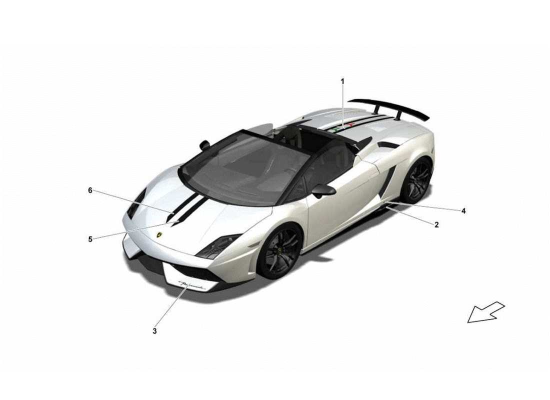 lamborghini gallardo lp570-4s perform schéma des pièces des adhésifs décoratifs