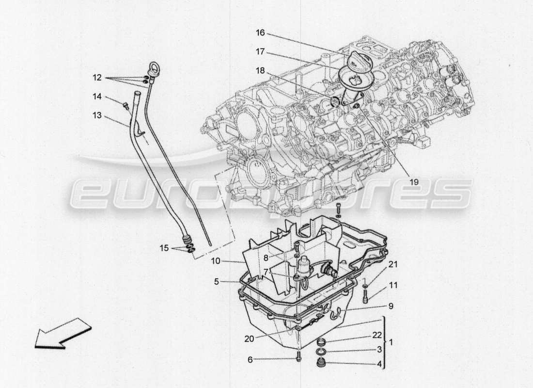 maserati qtp. v8 3.8 530bhp 2014 auto système de lubrification : schéma des circuits et des pièces de collecte