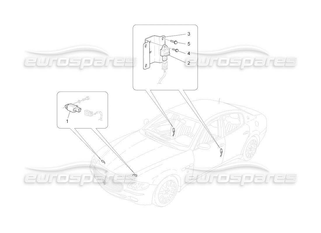 maserati qtp. (2011) 4.2 auto diagramme des pièces des capteurs de collision
